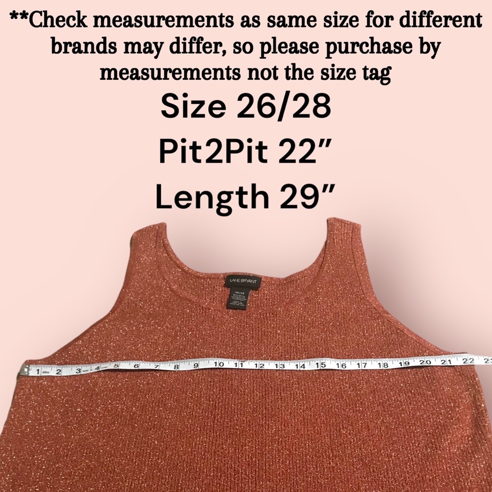 LANE BRYANT Ribbed Knit Metallic Shimmer Sweater Tank Top - Picture 8 of 11